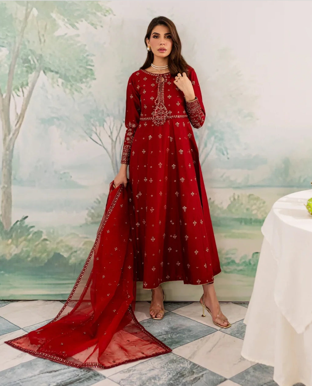 Armina 3Pc - Embroidered Lawn Frock