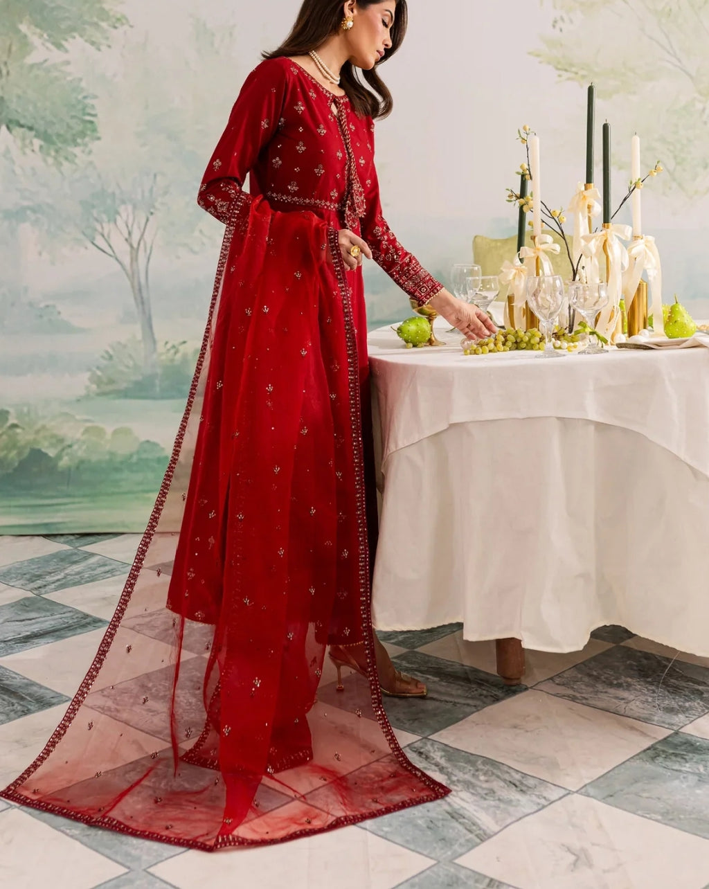 Armina 3Pc - Embroidered Lawn Frock