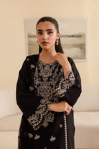Ace 3Pc - Black Embroidered Lawn Dress