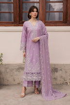 Banafsh 3Pc Festive Embroidered Lawn - Embroidery Detail | MEHRAAH