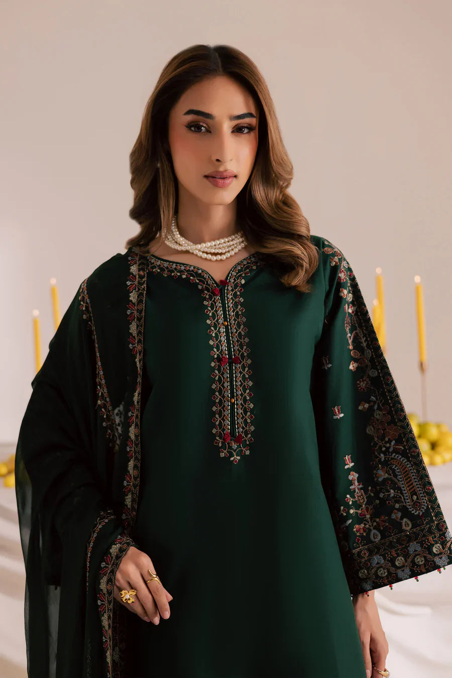 Cross Hatch 3Pc Embroidered Lawn Dress - Back View | MEHRAAH