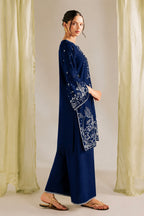 Manzar 2Pc Embroidered Lawn Dress - Side View | MEHRAAH