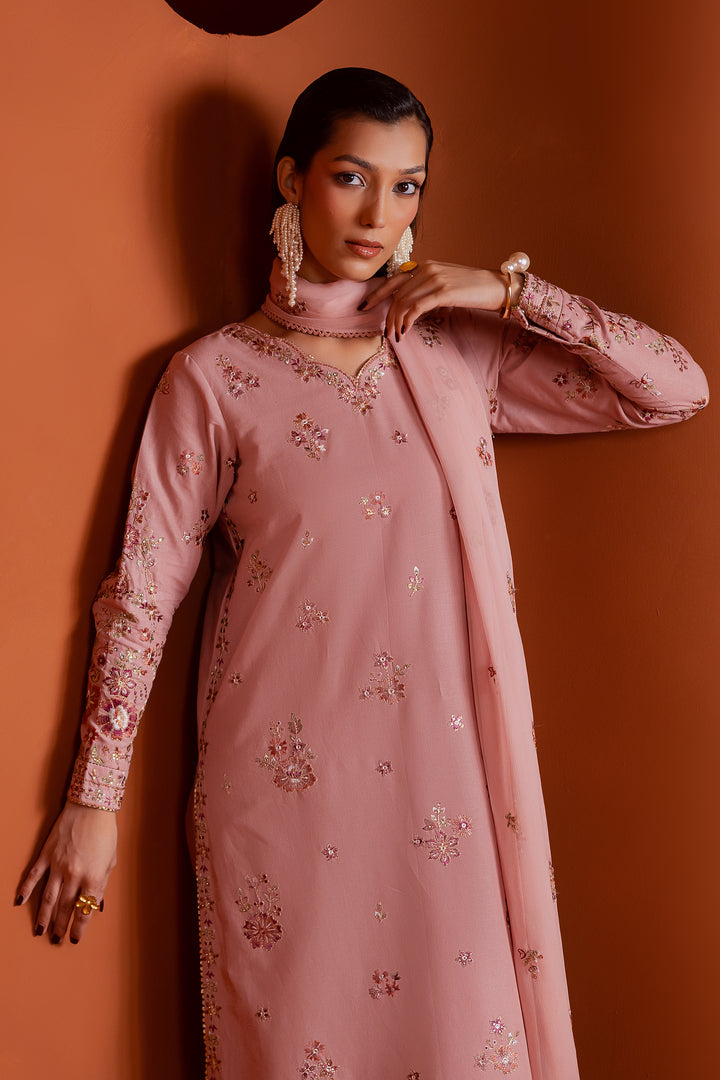 Tea Zunaisha 3Pc Embroidered Lawn Dress - Front View | MEHRAAH