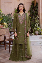 Mehlab 3Pc Festive Embroidered Lawn - Embroidery Detail | MEHRAAH