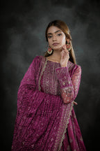 Zehra Royale Long Shirt & Crushed Lehenga - Lehenga Detail | MEHRAAH