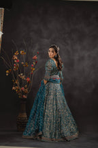 Serene Drape Lehenga Kurti - Side View | MEHRAAH