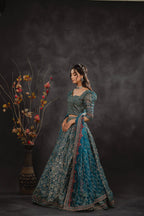 Serene Drape Lehenga Kurti - Embroidery Detail | MEHRAAH
