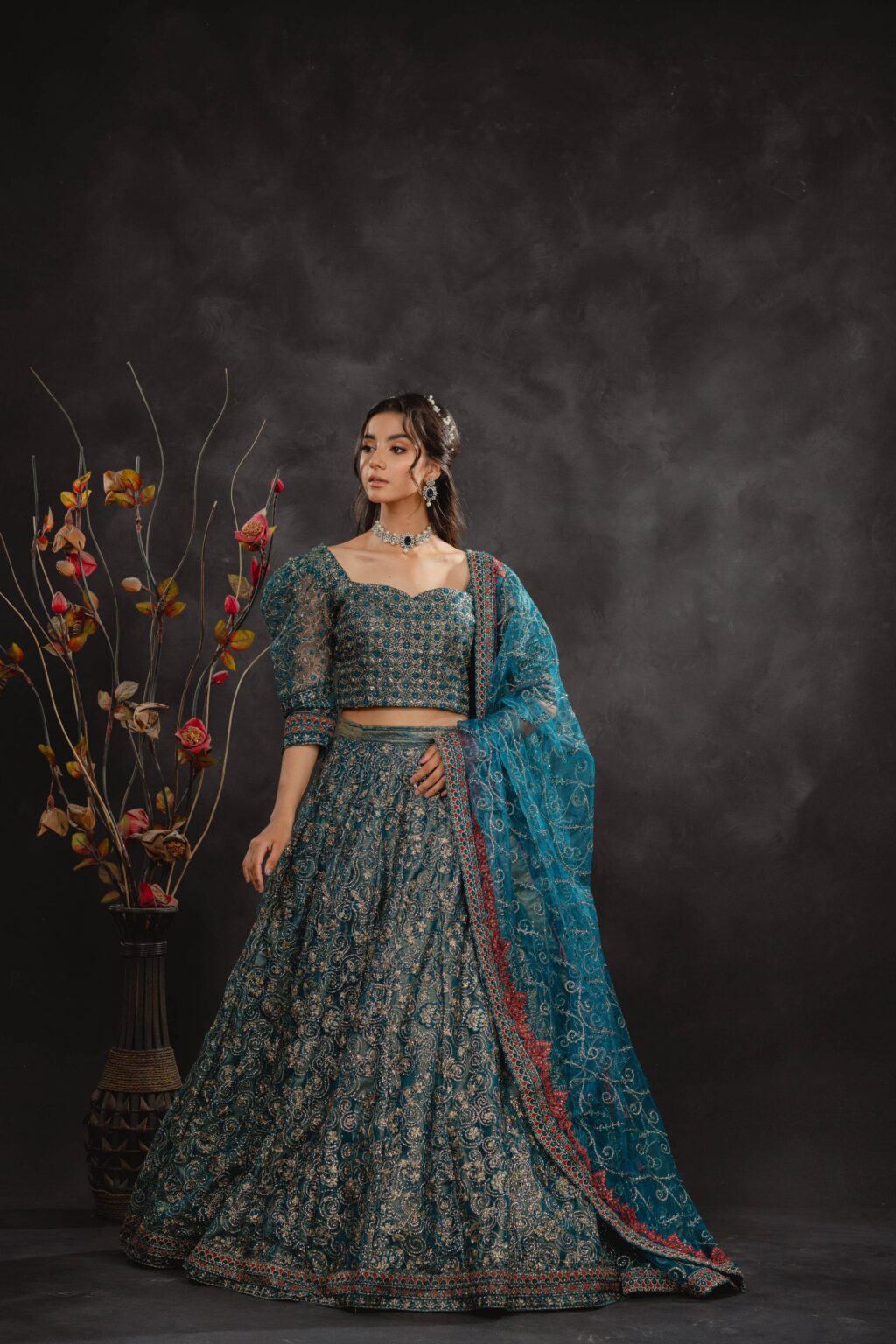 Serene Drape Lehenga Kurti - Full Look | MEHRAAH