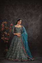 Serene Drape Lehenga Kurti - Close-up Detail | MEHRAAH