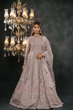 Elegant Organza Maxi Dress - Front View | MEHRAAH