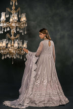 Elegant Organza Maxi Dress - Back View | MEHRAAH