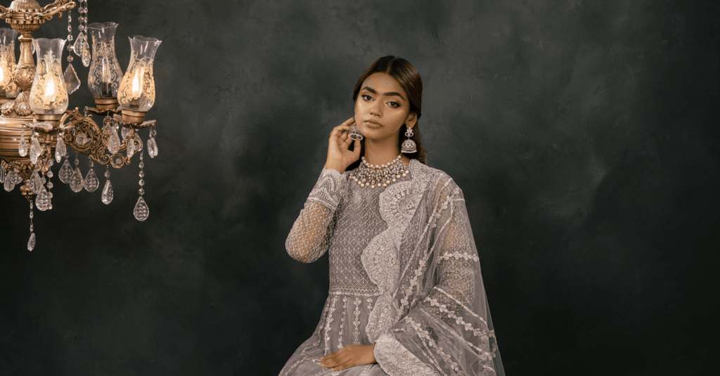 Elegant Organza Maxi Dress - Full Look | MEHRAAH