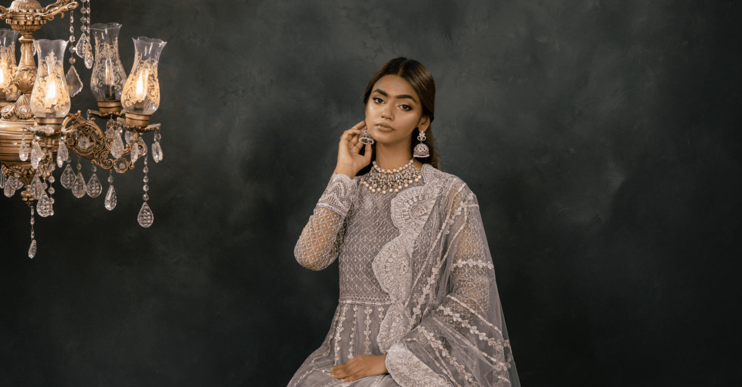 Elegant Organza Maxi Dress - Full Look | MEHRAAH