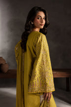 Medalion 3Pc Embroidered Lawn Dress - Side View | MEHRAAH